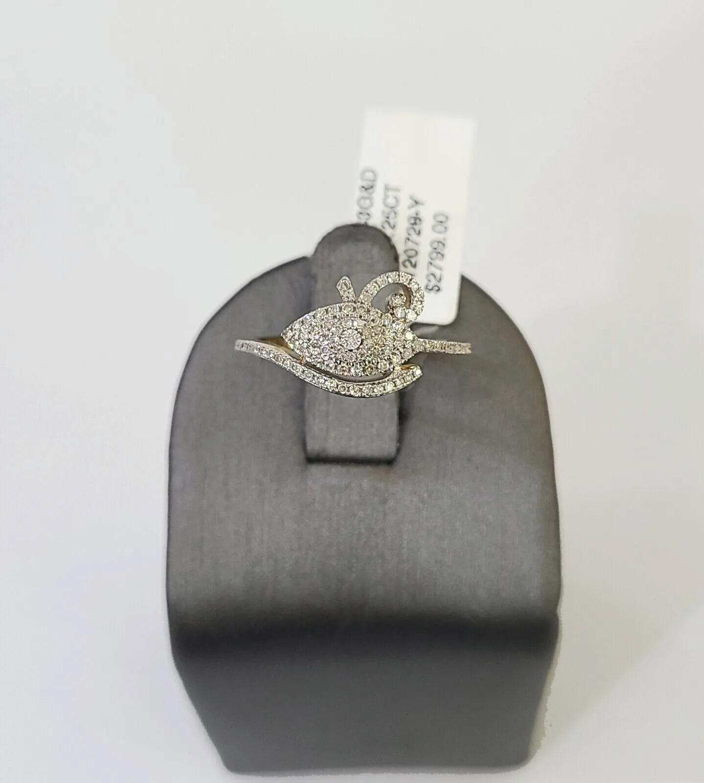Real 10k Diamond Ladies Ring Evil Eye Yellow Gold Women Casual Genuine