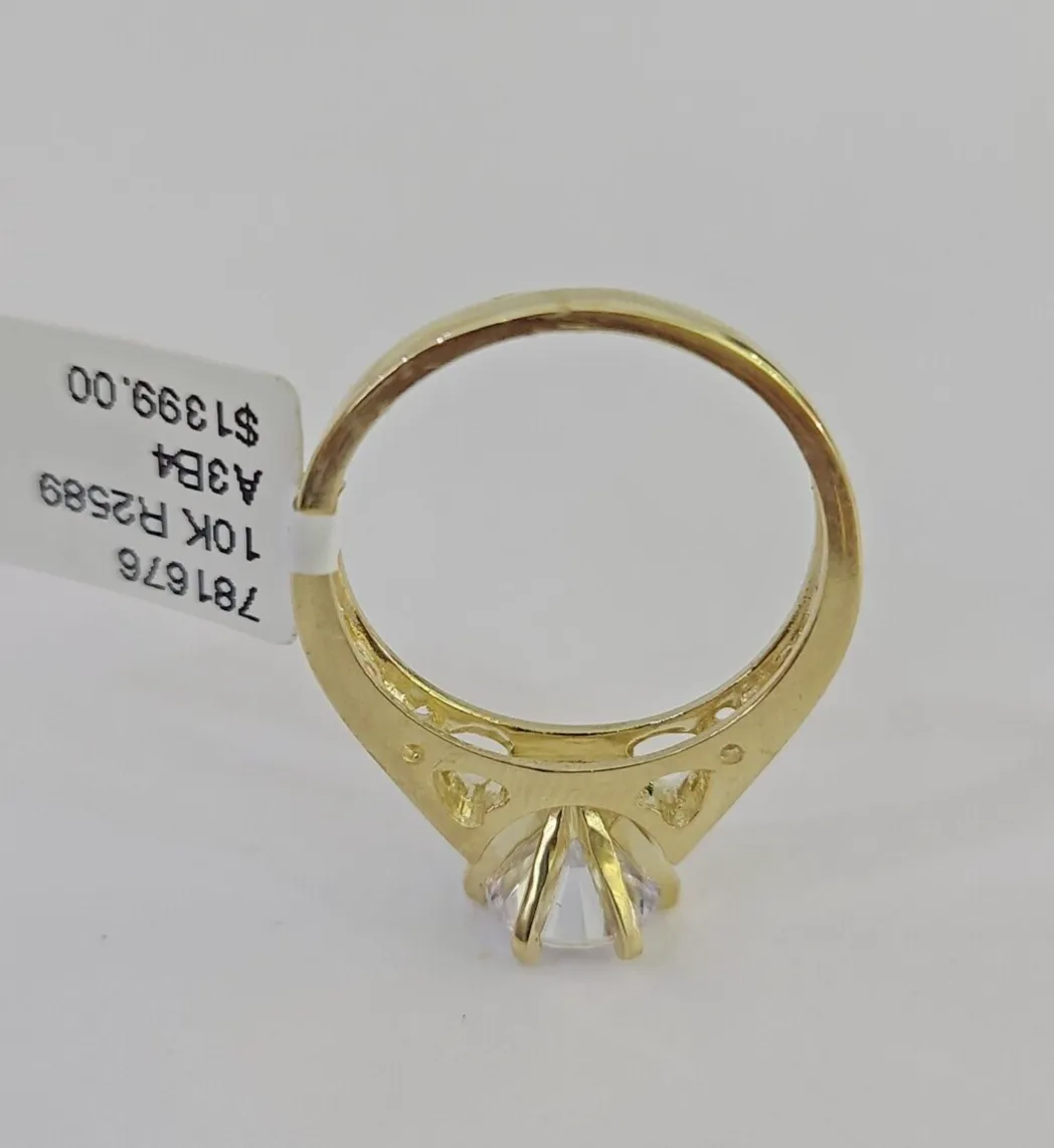 Real 10k Yellow Gold Ring Wedding Engagement Casual 10Kt Genuine