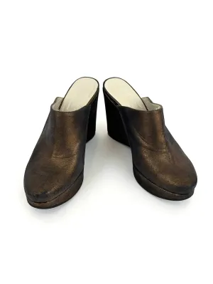 Robert Clergerie Metallic Platform Mules