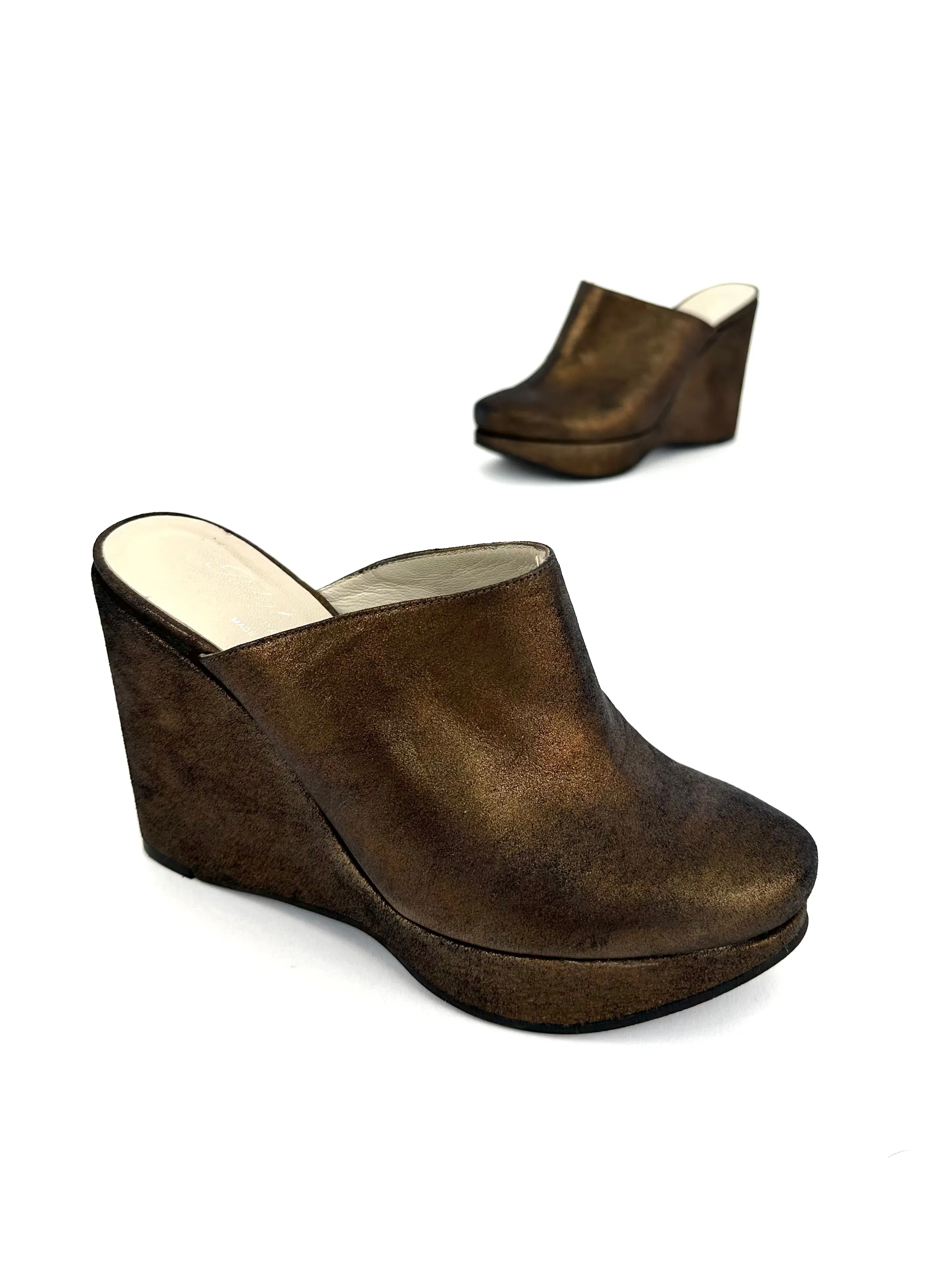 Robert Clergerie Metallic Platform Mules