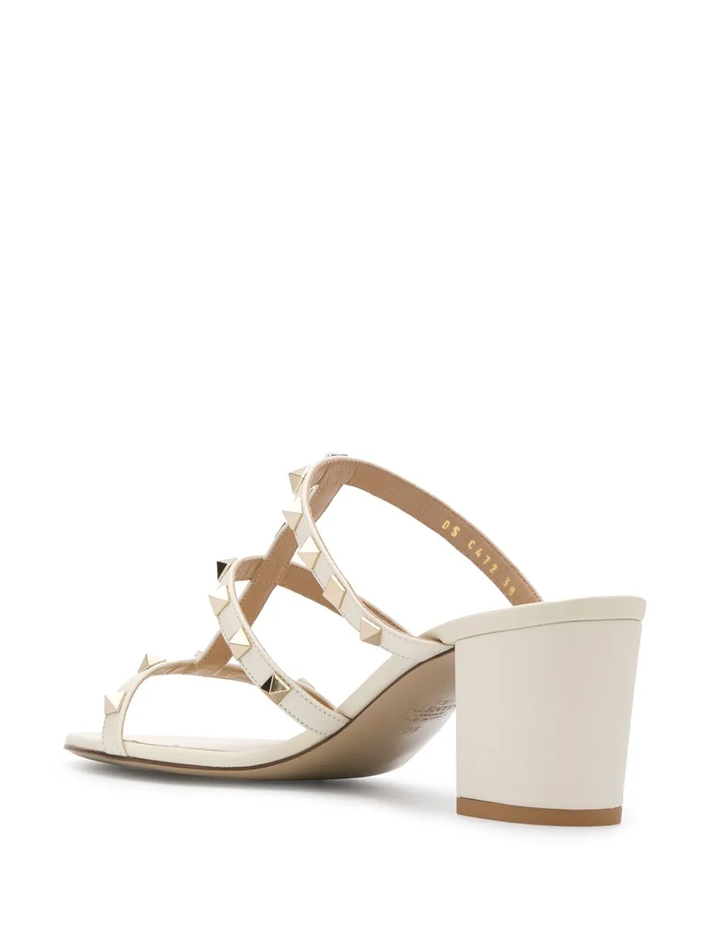 Rockstud leather mules