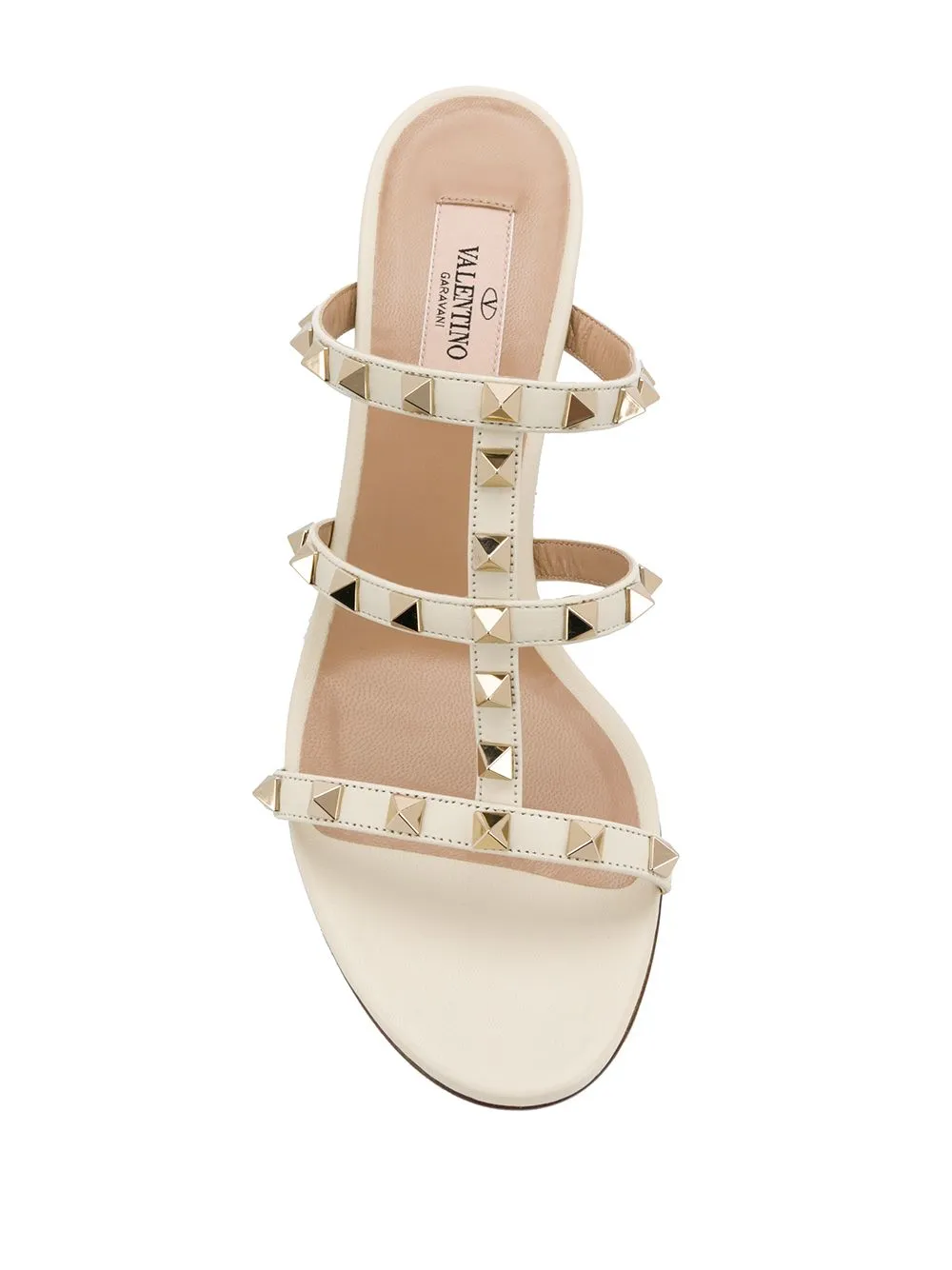 Rockstud leather mules