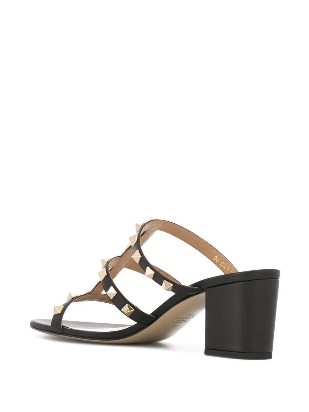 Rockstud leather mules
