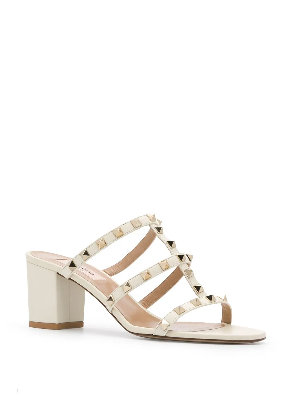 Rockstud leather mules