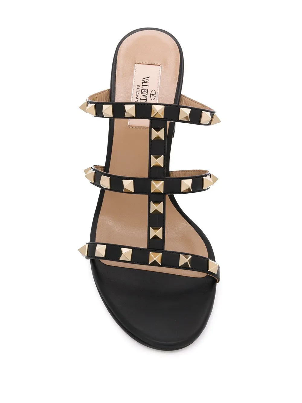 Rockstud leather mules