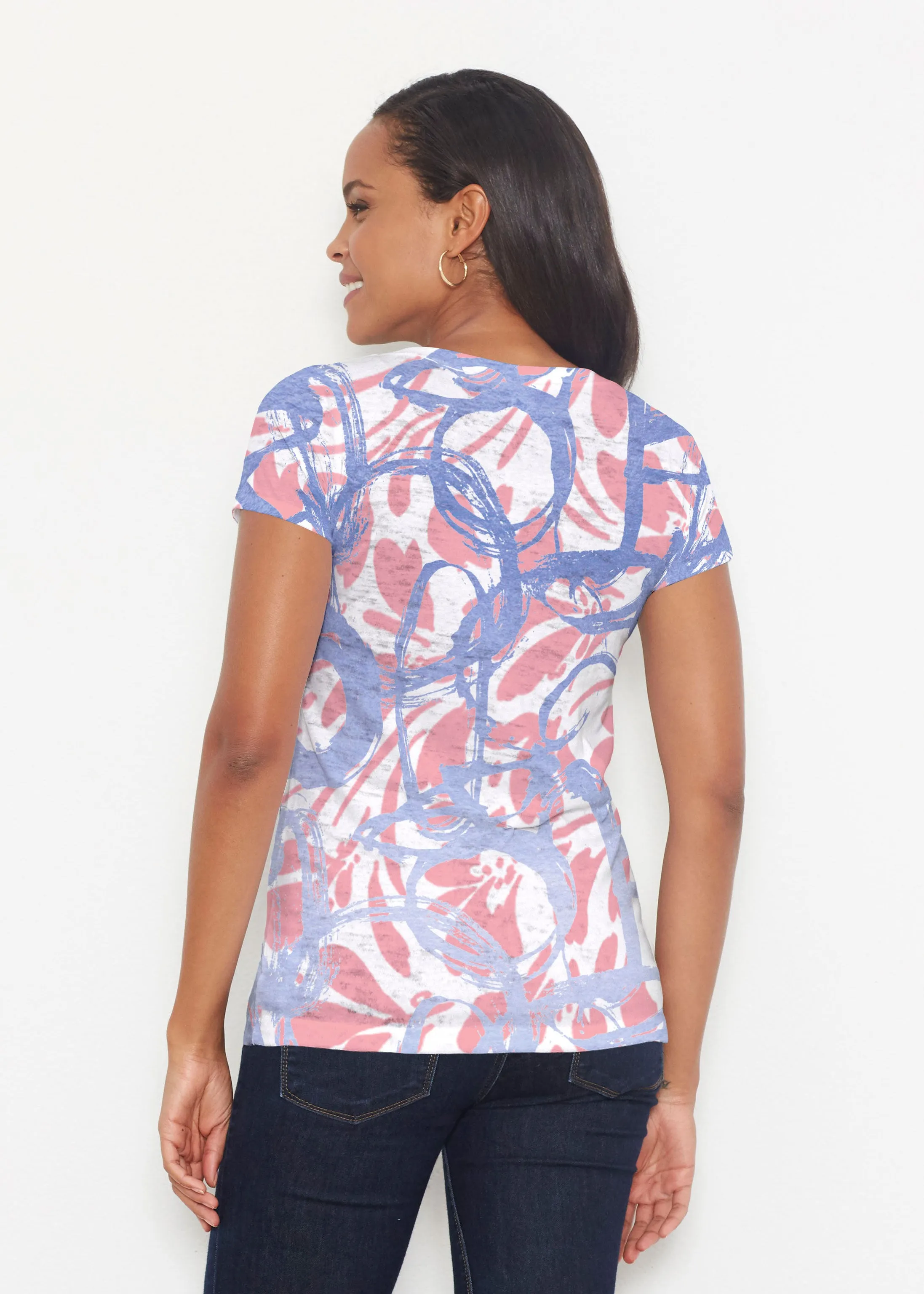 Round About Perri (16253) ~ Short Sleeve Scoop Shirt