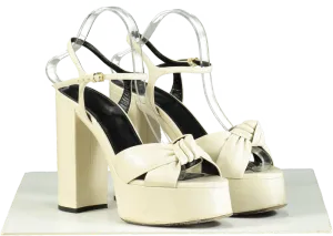 Saint Laurent Cream Platform Sandals UK 7