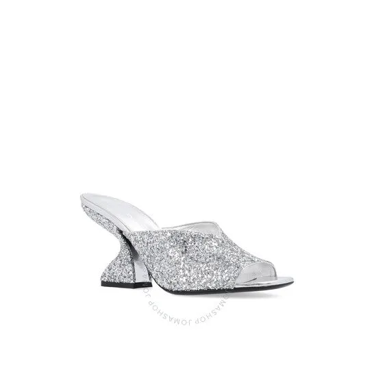 Salvatore Ferragamo Ladies Argento Sansu Sculptural Heel Mules