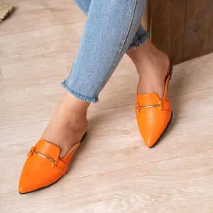 Simsa | Plain Summer Mules - Orange