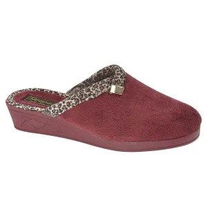 Sleepers LS709BD Ladies Wedge Velour Mule Slipper