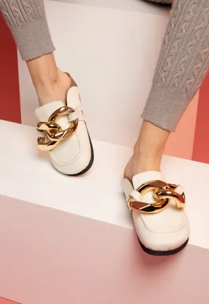 Slip On Mules In Acrylic Strap