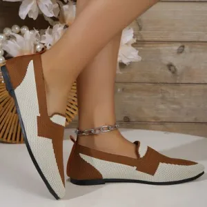 Slip-ons met contrasterend gaas en puntige neus
