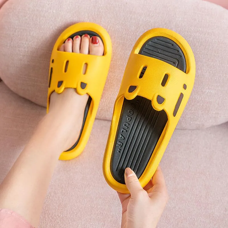 Slippers Men  Women Outdoor Summer Soft Bottom Comfortable Bathing Non-slip Deodorant Cute Household Sandals Slippers