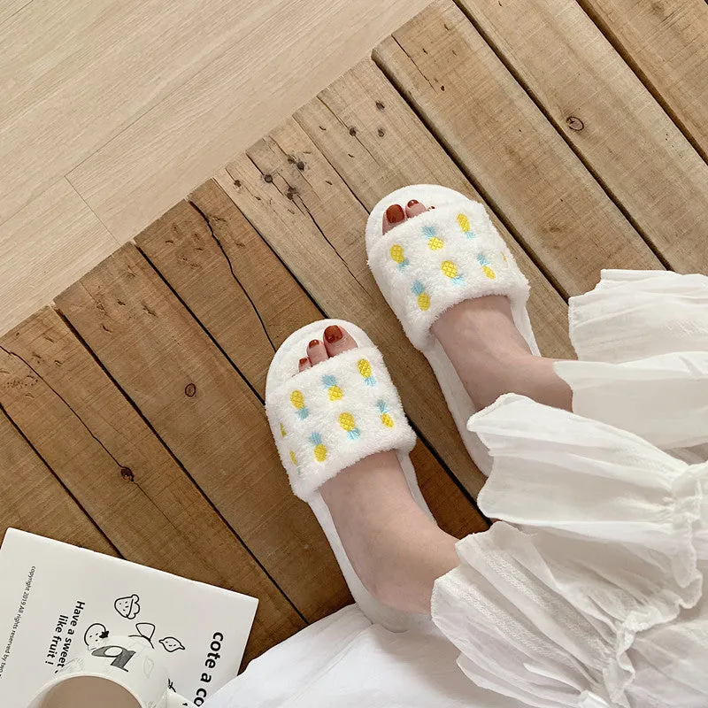 Slippers with a Luscious Fruit Tapestry for Women