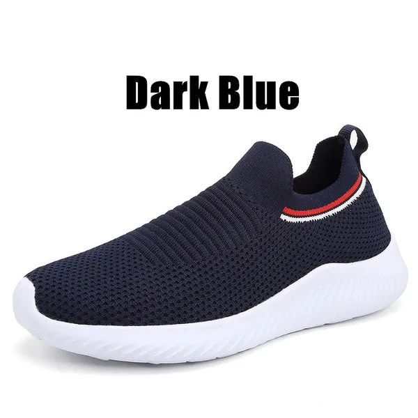 Solid Color Lightweight Breathable Flat Slip-on Running Shoes