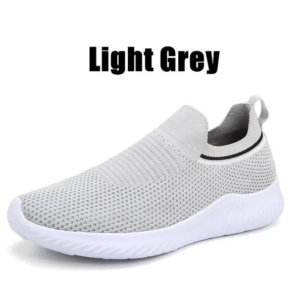 Solid Color Lightweight Breathable Flat Slip-on Running Shoes