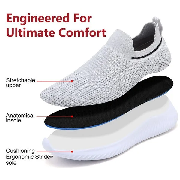 Solid Color Lightweight Breathable Flat Slip-on Running Shoes
