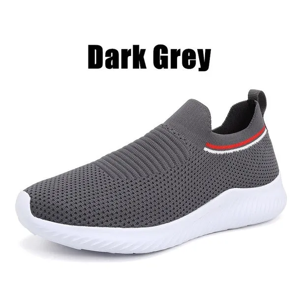 Solid Color Lightweight Breathable Flat Slip-on Running Shoes
