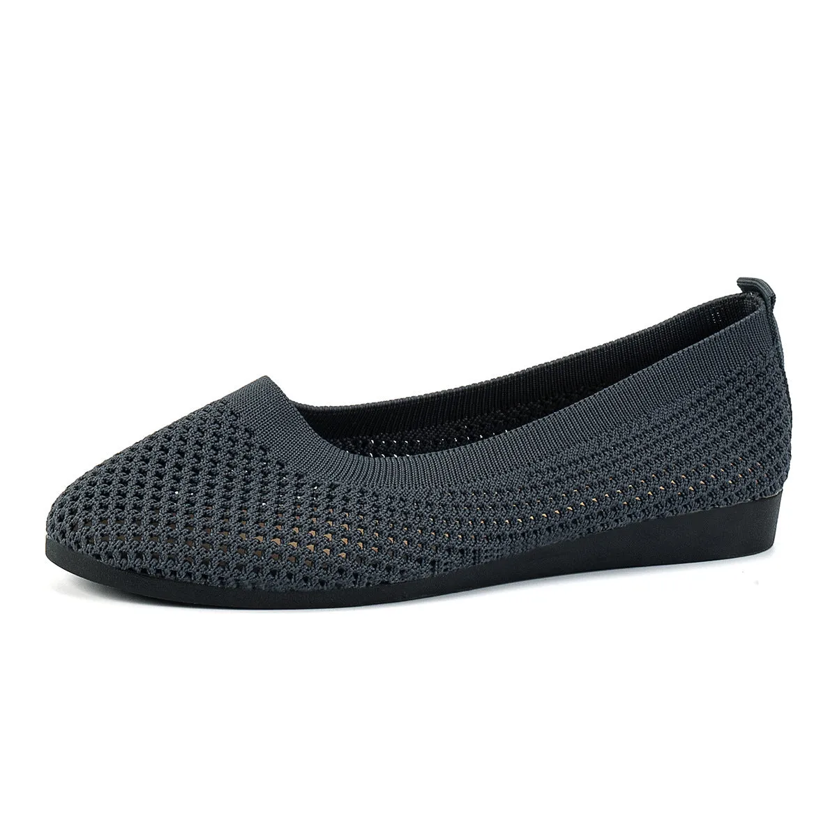 Solid Color Mesh Flat Slip-Ons