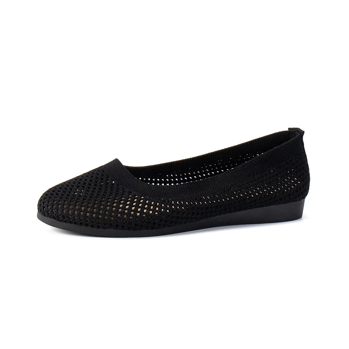 Solid Color Mesh Flat Slip-Ons