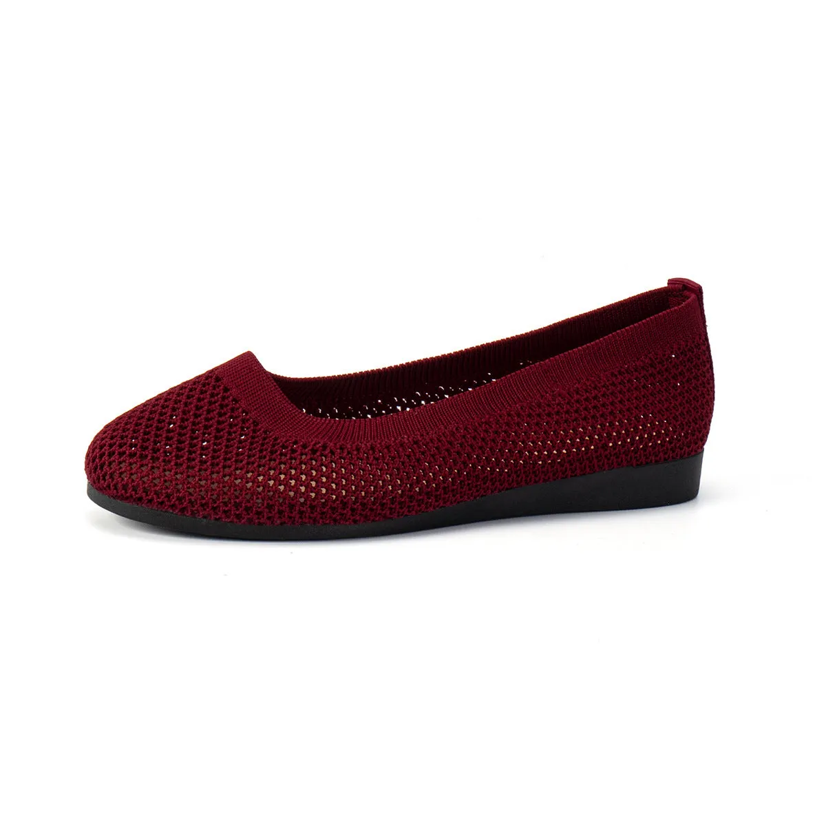 Solid Color Mesh Flat Slip-Ons