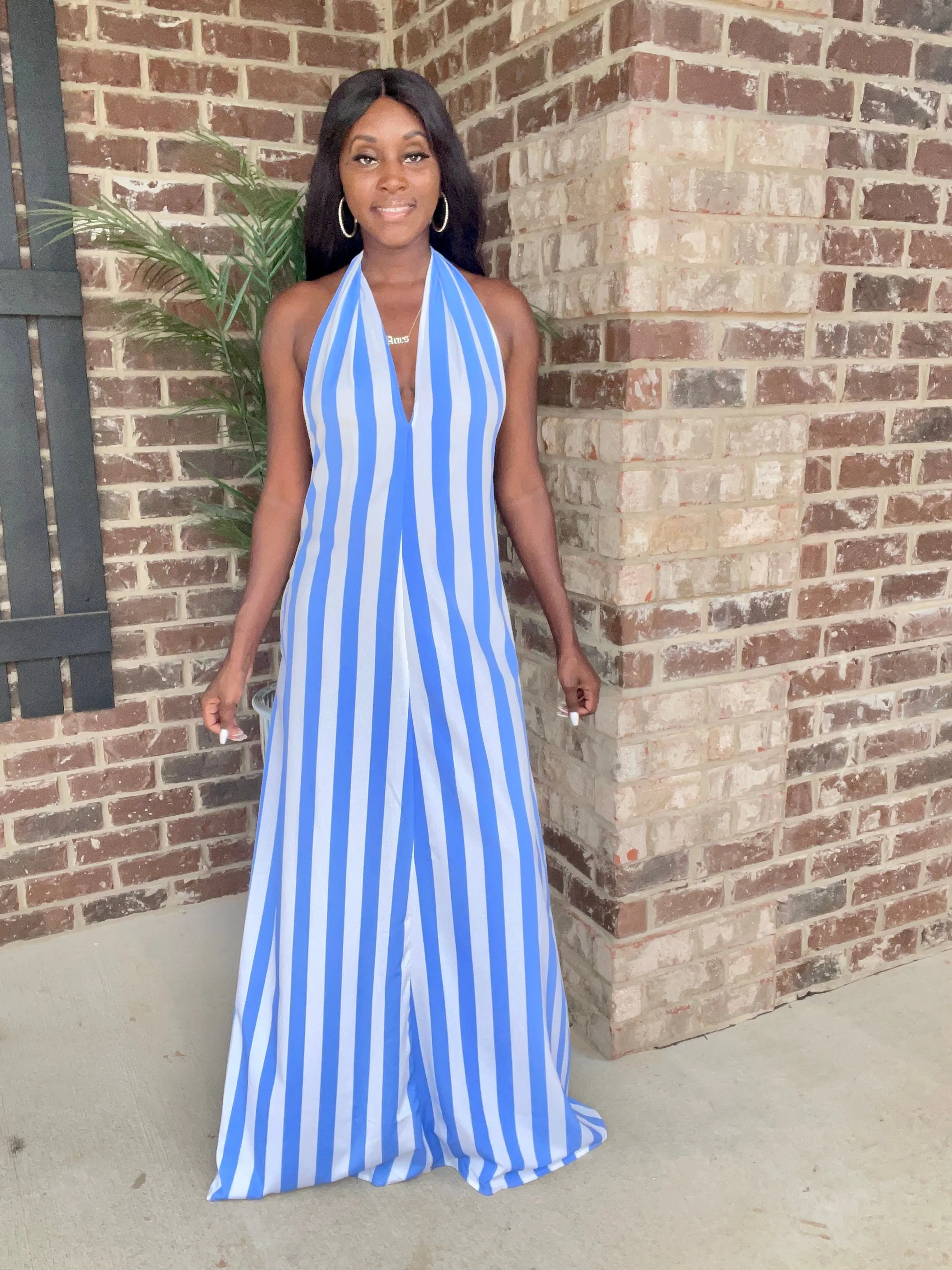 Spring Blue Maxi Dress