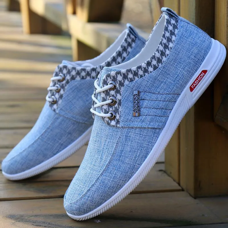 Spring Casual Men's Peas Shoes Trendy Old Beijing Canvas Shoes Korean Style Breathable Linen Shoes