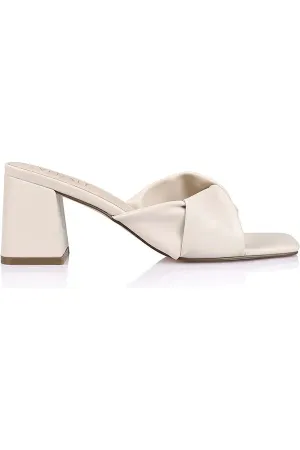 Stella Block Heel Mules Bone