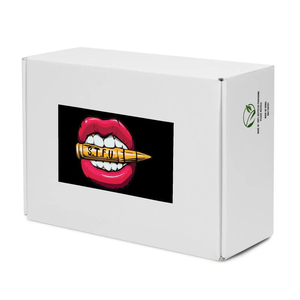 STFU Afrocentric Logo Women’s High Top Canvas Shoes - White