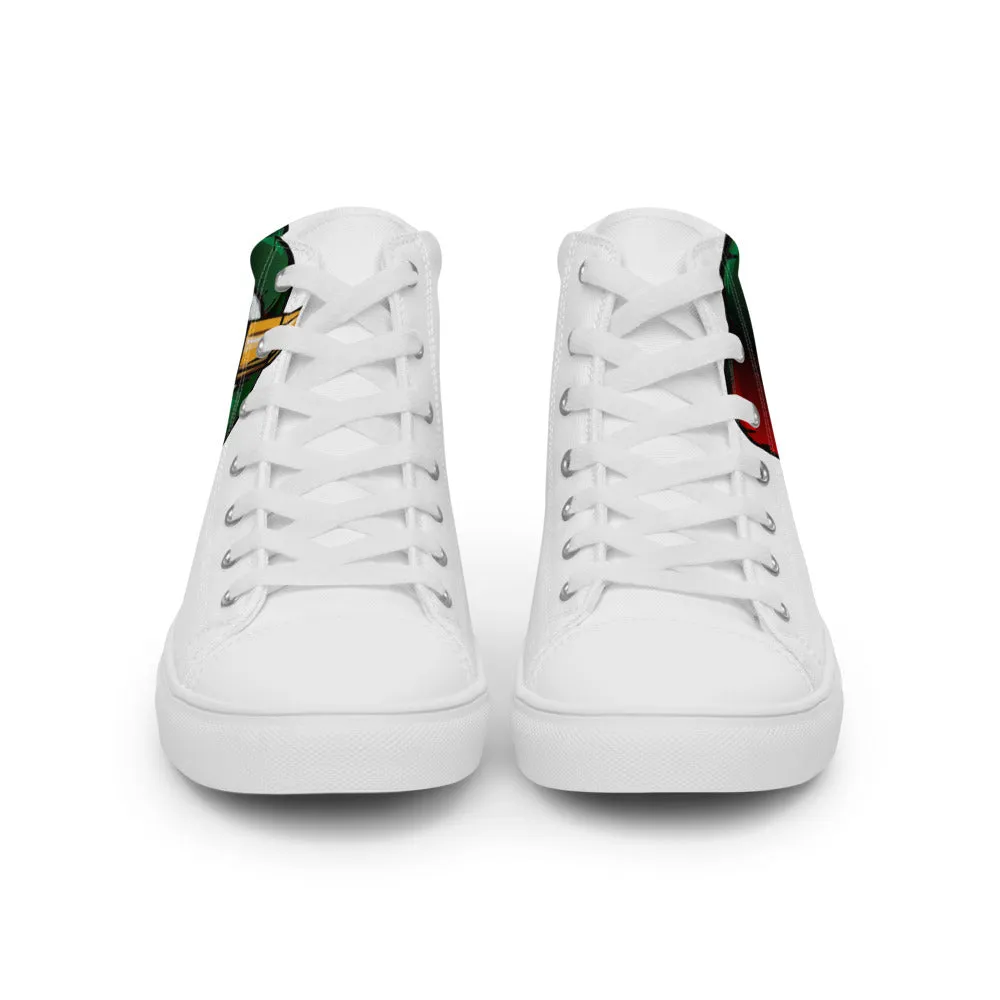 STFU Afrocentric Logo Women’s High Top Canvas Shoes - White