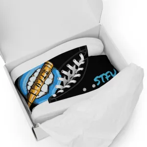 STFU Ice Blue Logo Women’s High Top Canvas Shoes