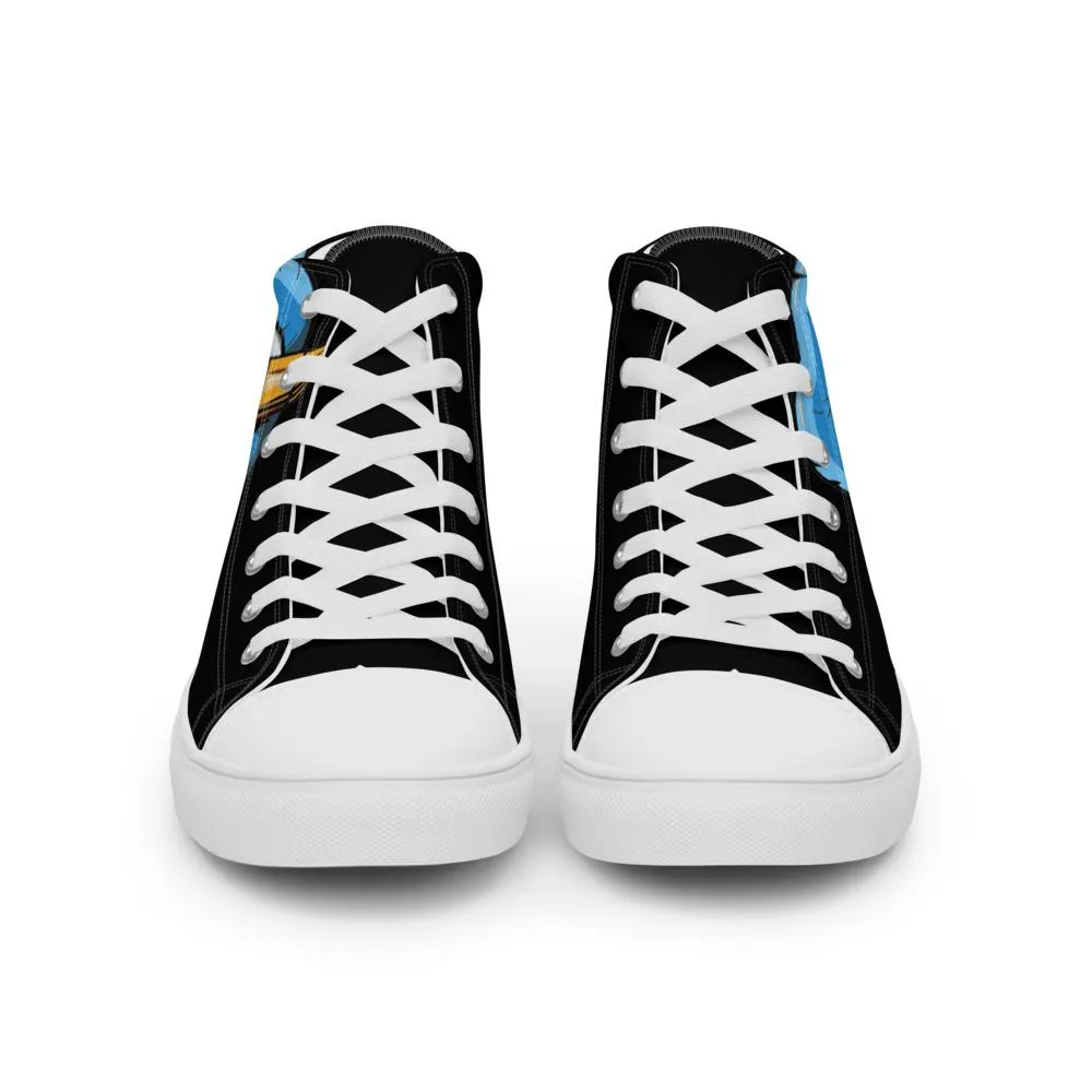 STFU Ice Blue Logo Women’s High Top Canvas Shoes