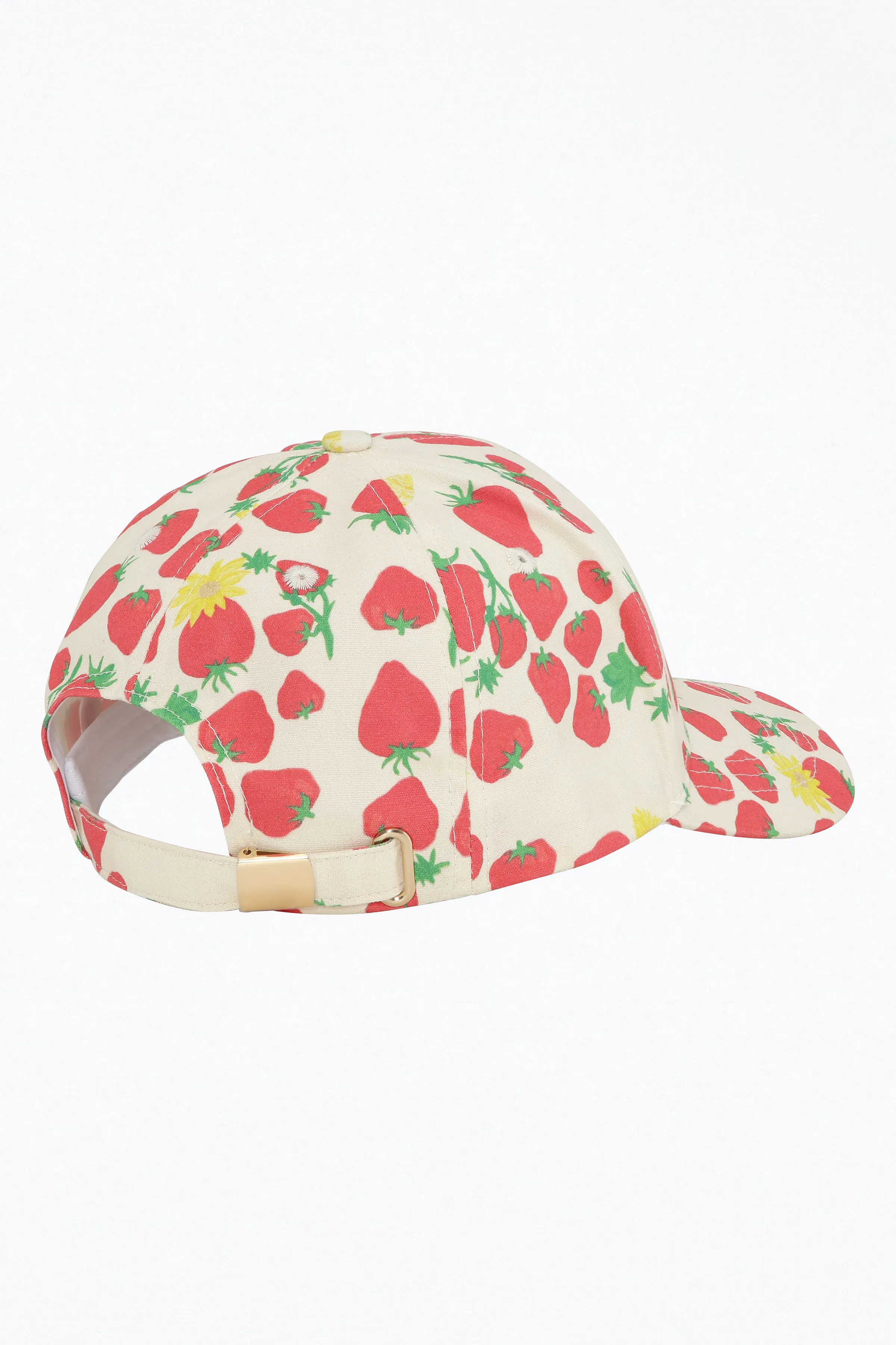 STRAWBERRY-PRINT COTTON-CANVAS BASEBALL CAP