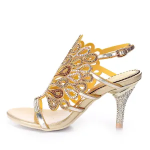 Summer Rhinestone High Heels Sandals for Women Shoes MF3823
