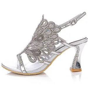 Summer Rhinestone High Heels Sandals for Women Shoes MF3823