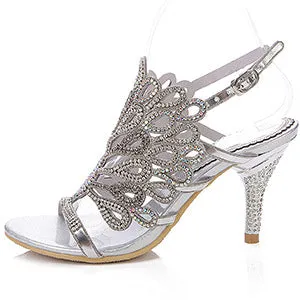 Summer Rhinestone High Heels Sandals for Women Shoes MF3823