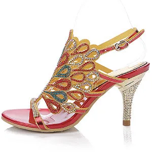 Summer Rhinestone High Heels Sandals for Women Shoes MF3823