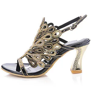 Summer Rhinestone High Heels Sandals for Women Shoes MF3823