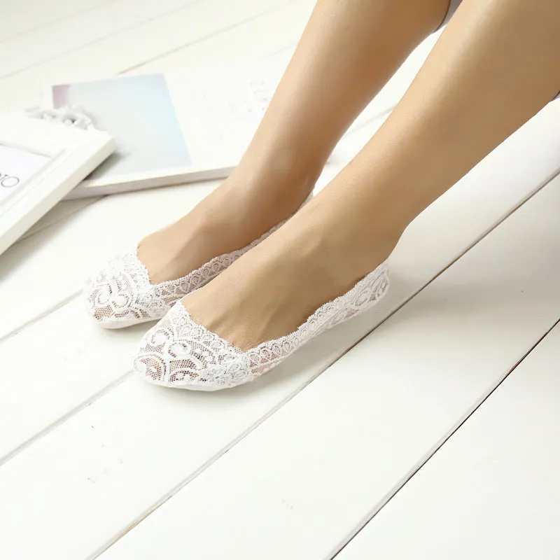 Summer Thin Socks Non-slip Lace - 5 Pairs