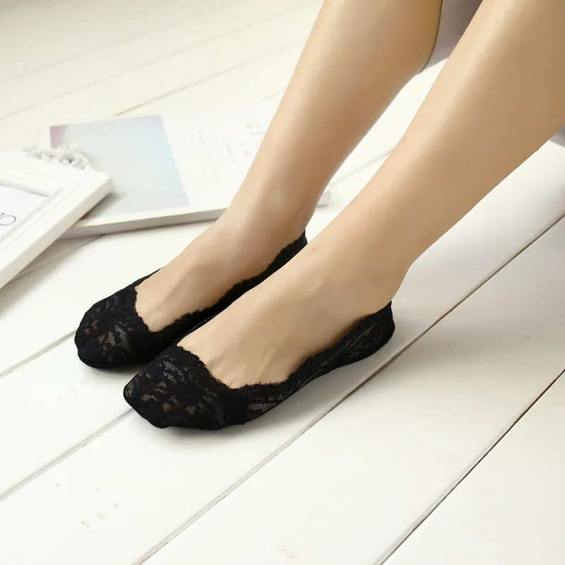 Summer Thin Socks Non-slip Lace - 5 Pairs