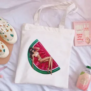 Summer Time White Canvas Bag C