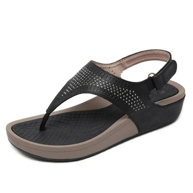 Summer Wedge Rhinestone Women Sandals Open Toe Gladiator Sandals Women Casual Women Platform Sandals Beach flipflops