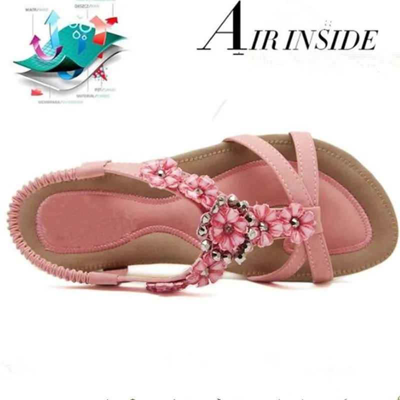 Sweet Womens Flowers Flat Sandals