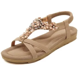 Sweet Womens Flowers Flat Sandals