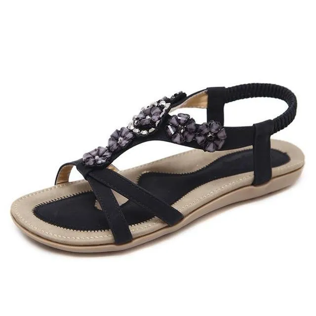 Sweet Womens Flowers Flat Sandals