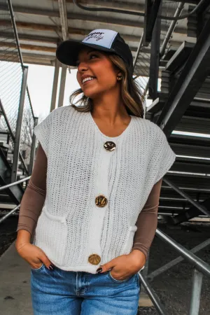 Swing Of Things Sweater Vest • White