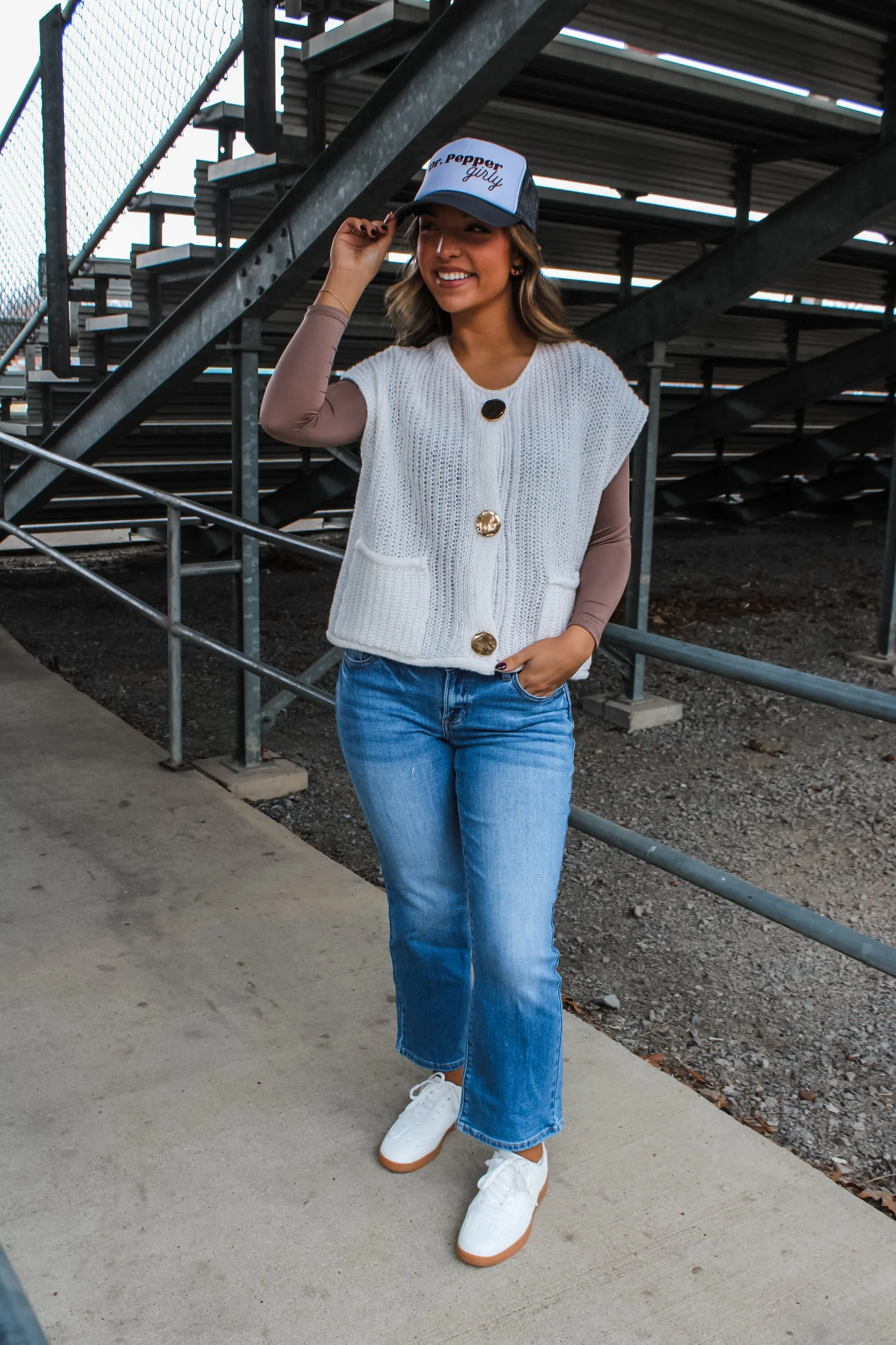 Swing Of Things Sweater Vest • White