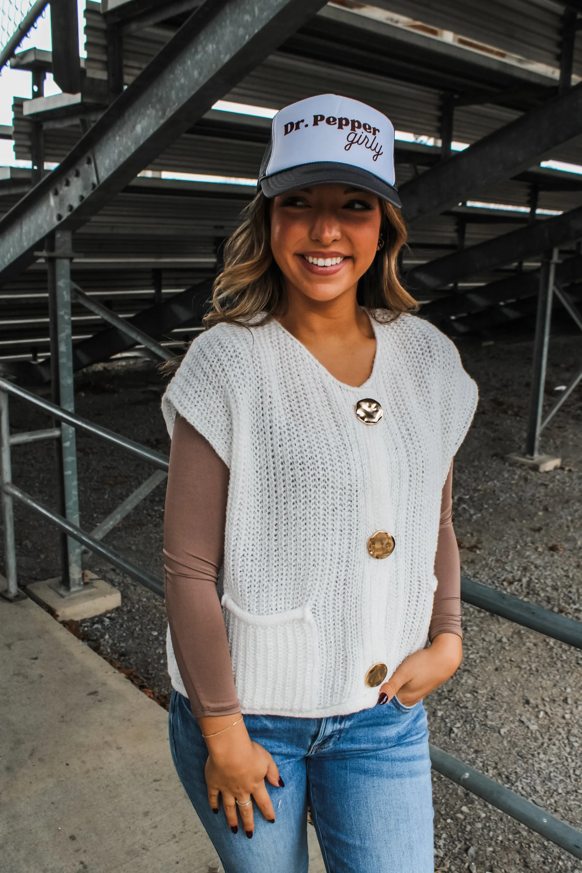 Swing Of Things Sweater Vest • White