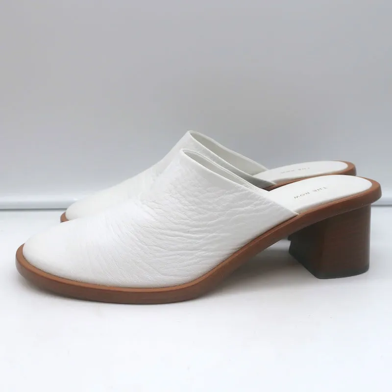 The Row Teatime Mules White White Size 38.5 Slip-On Heels
