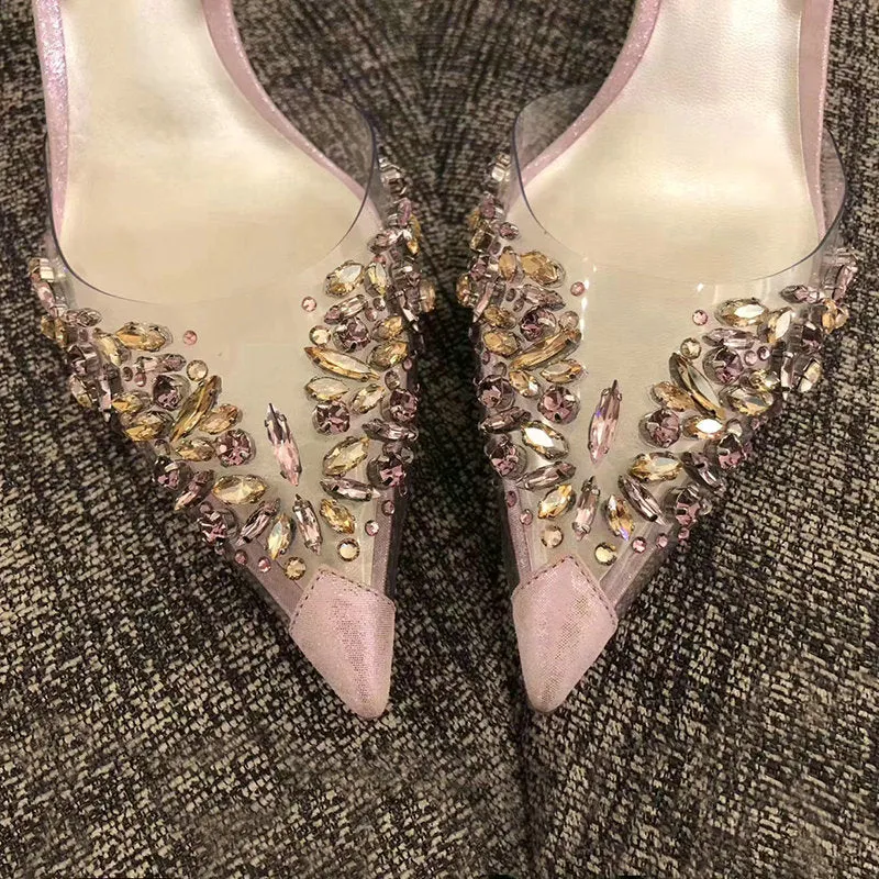 Transparent Sandals Rhinestone Wedding Shoes